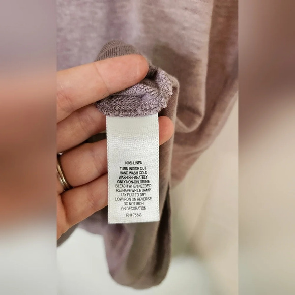 Cynthia Rowley Womens 100% Linen Top Size M Muted Lilac Rhinestones Resort - Picture 2 of 8